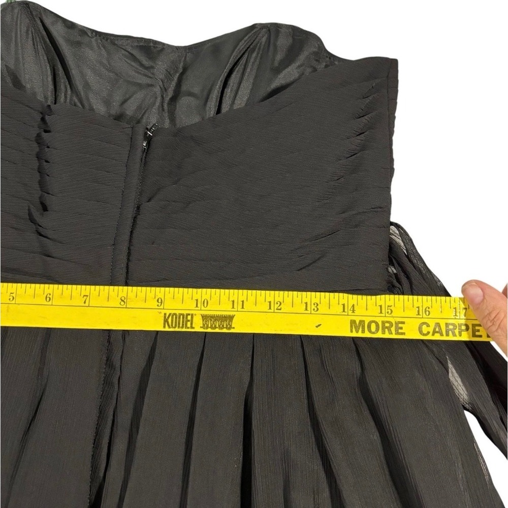 Strapless Black Prom Gown with Ruched Bodice - Picture 10 of 10